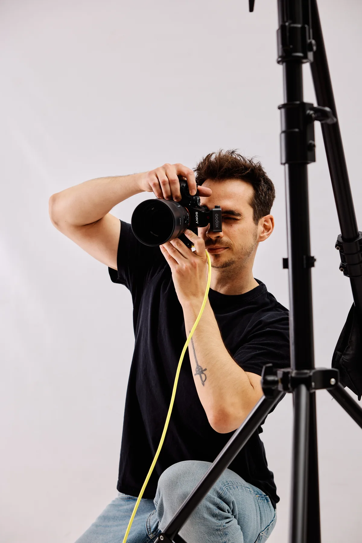 Jorge working in studio
