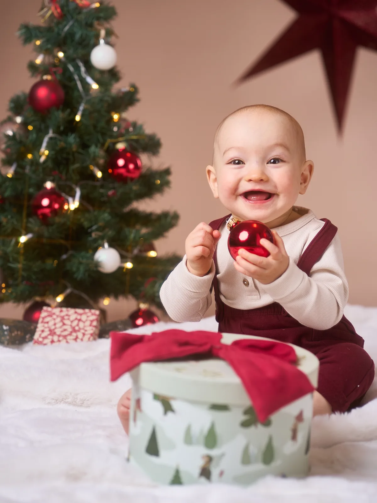Christmas portrait of toddler