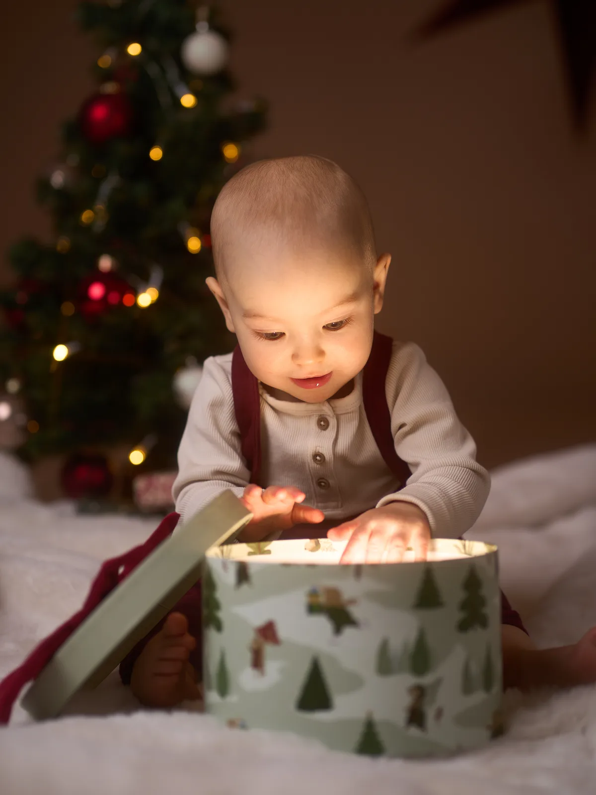 Christmas portrait of toddler