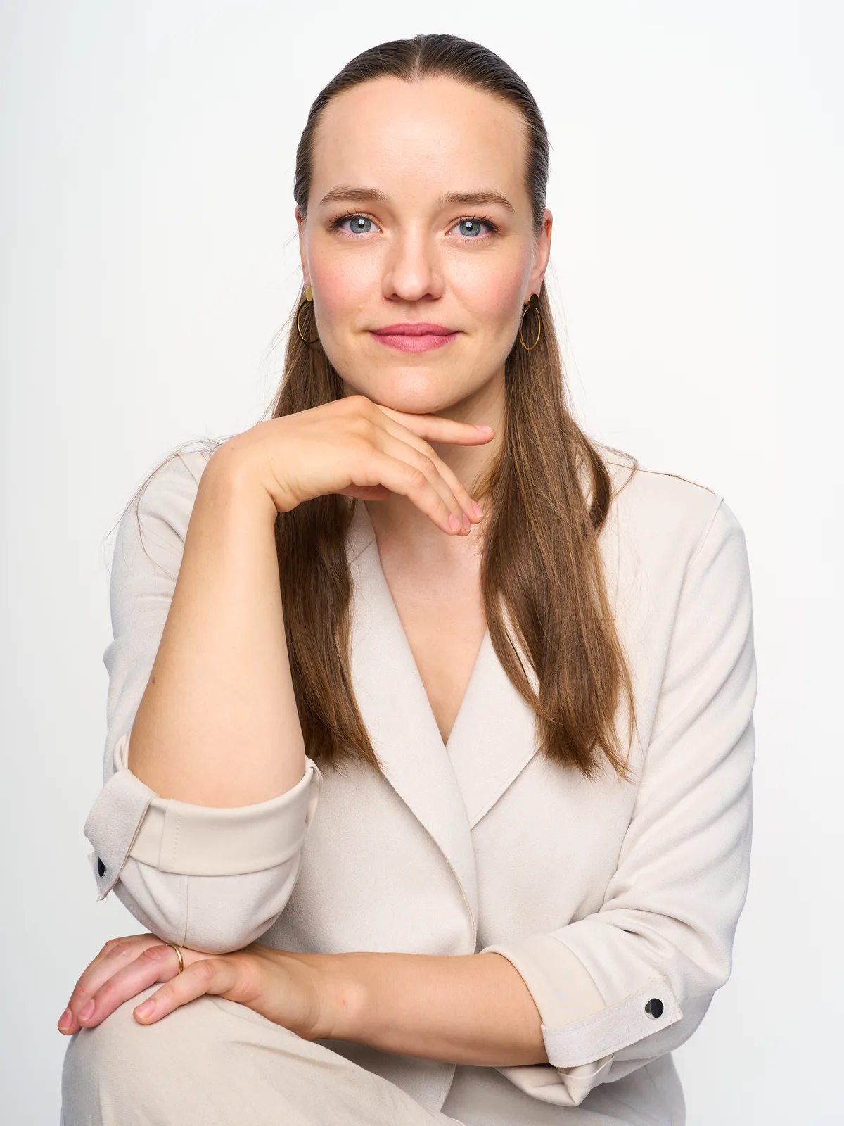 high key portrait of woman